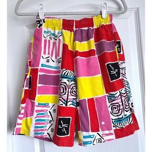 VTG 80s Jams World Shorts‎ Mens Small Multicolor Geometric Tribal USA Made Rare